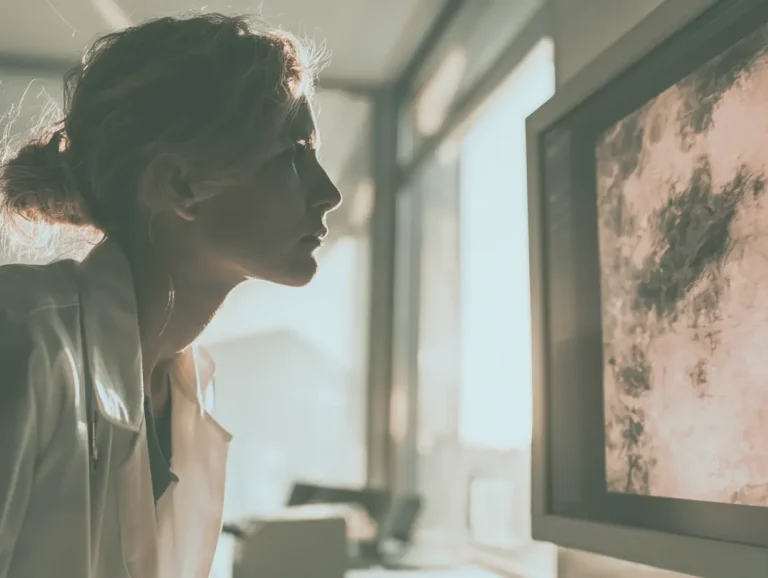 Dermatologist reviewing a skin lesion image on a clinical monitor